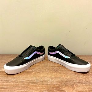 Vans Woman Black Purple Striped Shoes